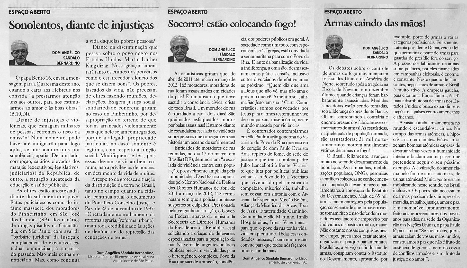 Editoriais do jornal O São Paulo - 2012 e 2013