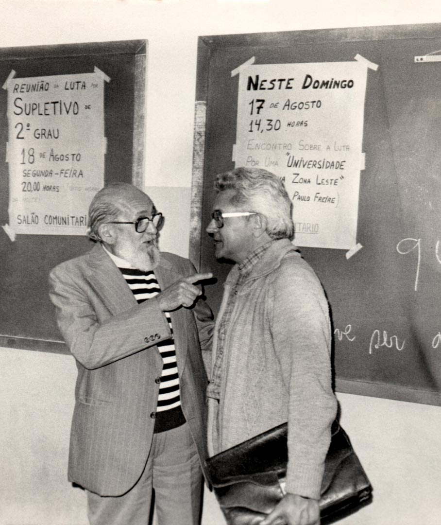 Dom Angélico com Paulo Freire em 1986